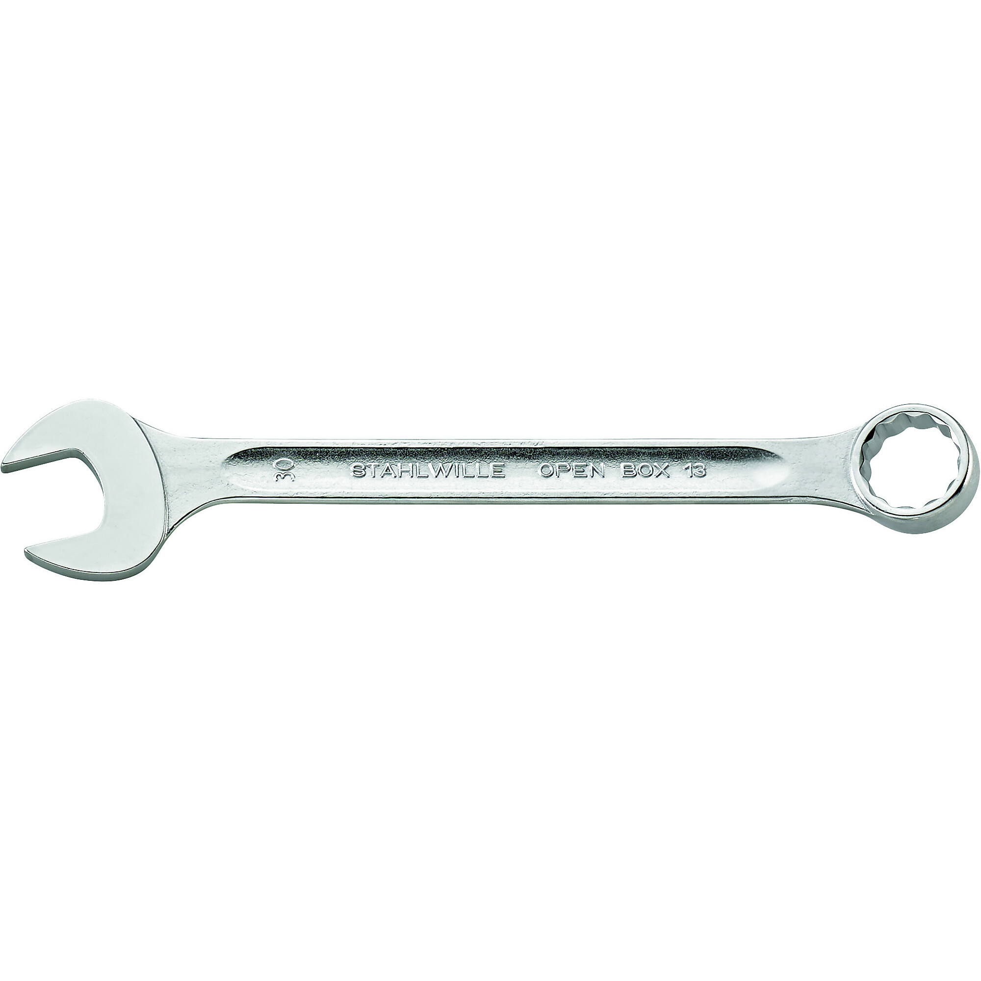 Stahlwille Combination Wrench — 30mm, 330mm Length, 15° Jaw Angle, Slim and Lightweight Design, Model# 13